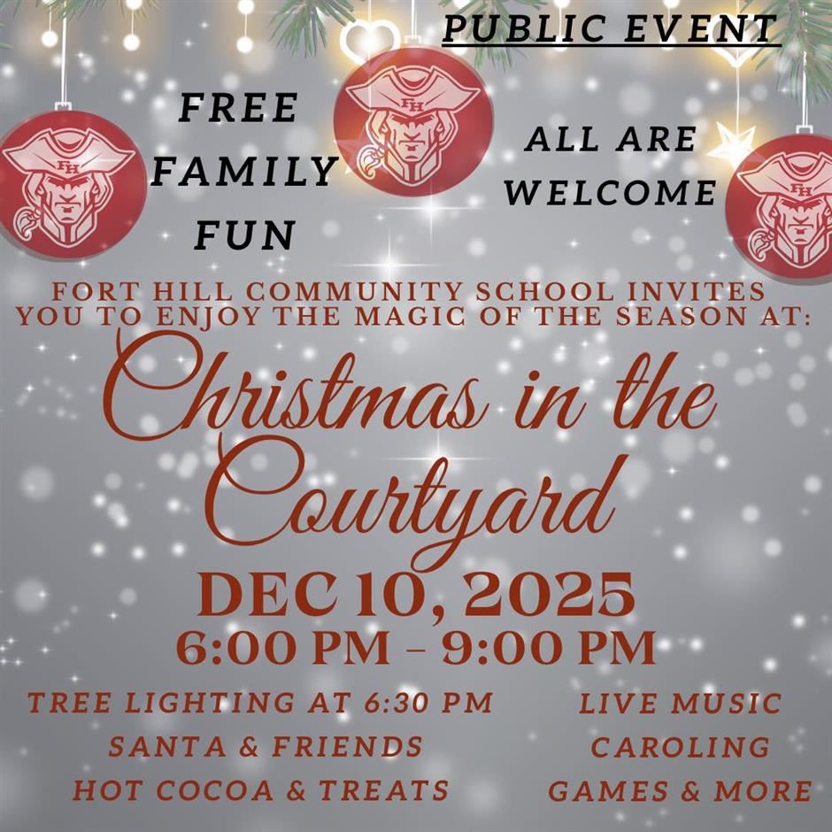 Details about Christmas in the Courtyard event with FH logos and holiday deor